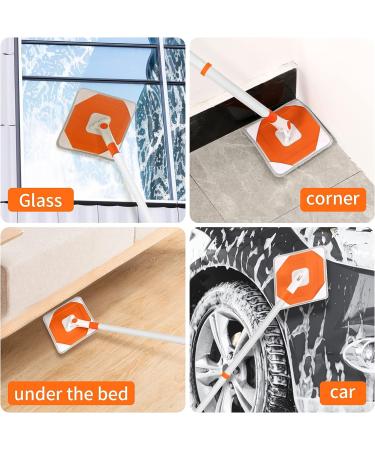 Wall Mop Cleaner with Long Handle | Baseboard Cleaning Tool with Extension Pole | 4 Washable Pads | 54in - Buy Online on GoSupps.com