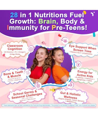 Multivitamin Filled Gummies for Teen Boys Girls 12-17 18 19 Kids 10+ Multivitamin with Omega 3 Calcium + Magnesium + Zinc Multi-Minerals for Adolescent 10-19S Brain Bone Energy Immune 60 Count (Pack of 1) - Buy Online on GoSupps.com