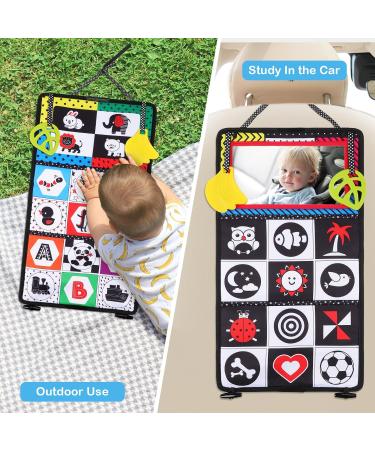 Tuaeccki Foldable Baby Mirror Toys | Black & White Contrast Pattern | 0-12 Months | Educational Toys for Newborns Boys & Girls - Buy Online on GoSupps.com