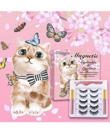 Slkyslk Magnetic Eyelashes with Eyeliner Kit - 5 Pairs Reusable Short and Long 3D False Eyelashes - Natural Look, Waterproof Liquid Liner, No Glue Needed - Buy Online on GoSupps.com