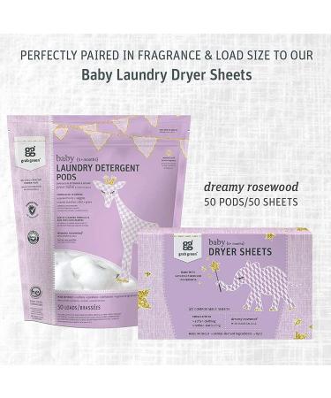 Grab Green Baby Laundry Pods - Dreamy Rosewood, 50 Loads, Essential Oils, 1.76 lbs - Buy Online on GoSupps.com