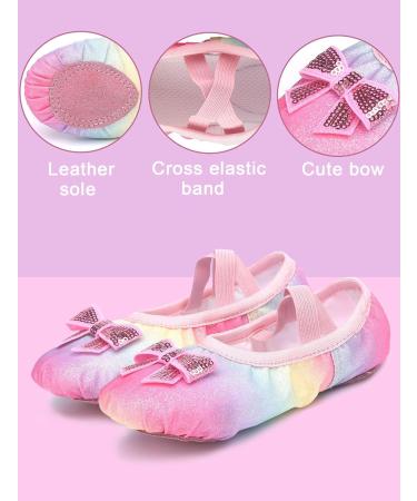 Happy Cherry Girl Ballet Shoes - Leather Sole Rainbow Colors EU Sizes 25-35 - Perfect for Dance & Ballet Training - Buy Online on GoSupps.com