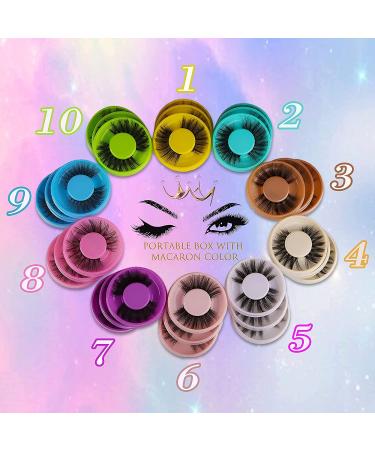 30 Pairs False Eyelashes: 10 Styles Natural Wispy 3D Fluffy Crossed Faux Mink Lashes Pack by Boahankuke - Buy Online on GoSupps.com