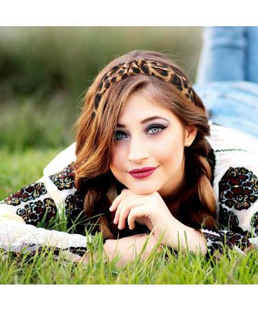 Leopard Headbands Set - 6 Pieces Wide Knot Turban Hair Accessories for Women and Girls - Buy Online on GoSupps.com