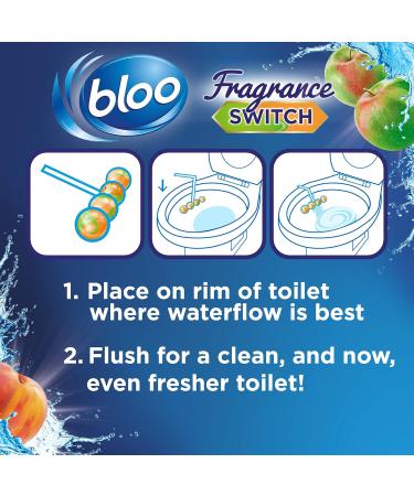 Bloo Fragrance Switch Toilet Rim Block 50g - Juicy Peach & Sweet Apple | 1 Pack - Buy Online on GoSupps.com