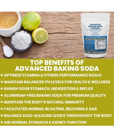 Advanced Baking Soda Powder: Organic Use Aluminum Free Baking Soda w/Superfoods to Support Kidneys Stomach Acid Alkalinity Immune Antacid Health & Wellness Organic Use - Buy Online on GoSupps.com