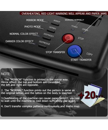 CORIEOSD Tattoo Transfer Stencil Machine - 20 Free Thermal Tattoo Kit, Black Tattoo Stencil Printer 11 x 6.5 x 2.8 Inches - Buy Online on GoSupps.com