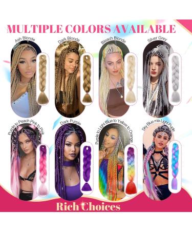 Buy 60cm Ombre Crochet Braids - Dark Black to Sky Blue Synthetic Hair Extensions | 3 PCs - 300g - Buy Online on GoSupps.com