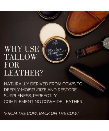 All Natural Leather Conditioner Balm - Mink Oil Tallow & Beeswax for Shoe Bag & Furniture Care (4 Oz) | Protects Softens & Waterproofs Leather - Buy Online on GoSupps.com