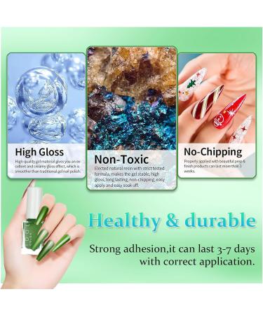 Chrome Nail Polish Green Nail Polish - Metal Mirror Effect Nail Varnish Quick Drying Nail Polish - Long Lasting No UV Needed Nail Art Nail Gel Polish at Home DIY Manicure 7ml - Buy Online on GoSupps.com