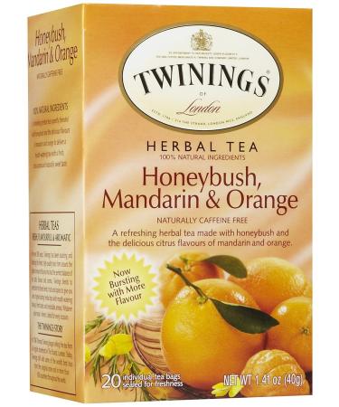 Twinings Herbal Tea Honeybush Mandarin & Orange Caffeine Free 20 Individual Tea Bags 1.41 oz (40 g)