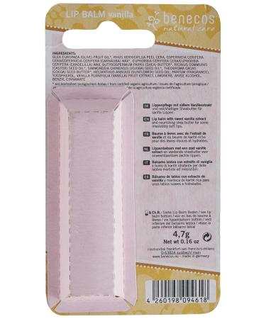 Benecos Natural Lip Balm Vanilla 4.8g | Nourishing Organic Lip Care | International Shipping Available - Buy Online on GoSupps.com