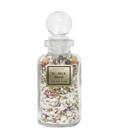 Bios Apothecary Floral Bath Tea - Natural Herbal Aromatherapy Bath Soak for Tub - Makes a Great Gift - Collectible Glass Apothecary Bottle