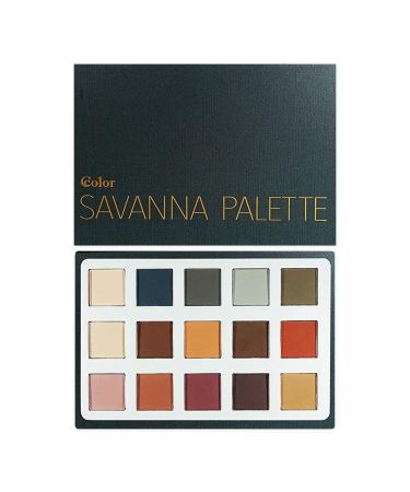Ccolor Cosmetics - Savanna  15-Color Eyeshadow Palette  Highly Pigmented  Long-Wearing  Easy-to-Blend  Warm Neutrals & Brown Mattes Eye Shadow  Professionally Formulated Eye Makeup