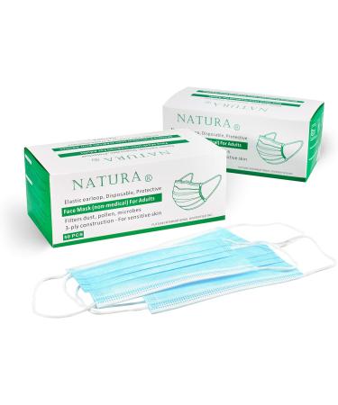 "NATURA" Unisex Face Masks 3-ply with ear loops 2000 / pack - Buy Online on GoSupps.com