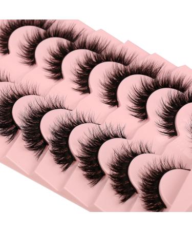 Shop Fluffy Cat Eye False Eyelashes | 8 Pairs of Wispy Volume D Curl Faux Mink Lashes - Natural Look by Milllruez - Buy Online on GoSupps.com