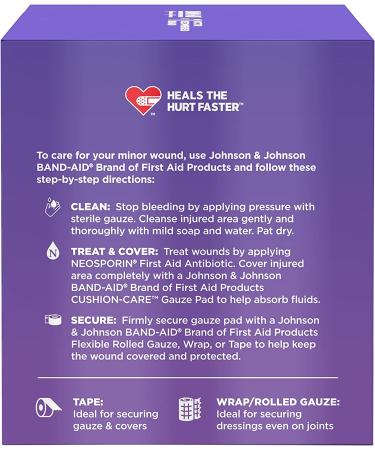 Band-Aid Absorbent Cushion Care Square Gauze Pads for Minor Cuts, Scrapes & Burns - 25 ct - Buy Online on GoSupps.com