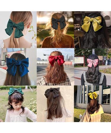Buy Big Bowknot Hair Clips - 6 Large Loop Hair Accessories for Women Girls & Schoolgirls - Vibrant 6 Color Set - Buy Online on GoSupps.com
