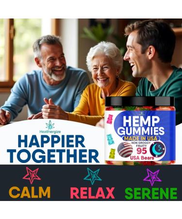 Hemp Gummies for Sleep Full Calm Relaxation Hempoil Infused Gummy Edibles-95 Fresh USA Bears - Buy Online on GoSupps.com
