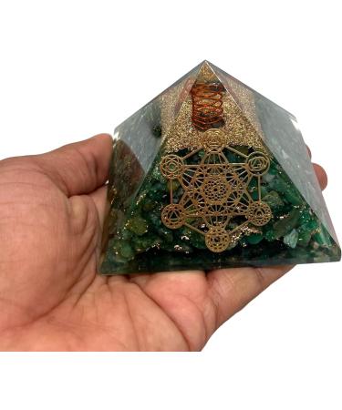 P&R UK Green Aventurine Orgonite Pyramid - Reiki Charged Healing Crystal for Chakra Meditation - Buy Online on GoSupps.com