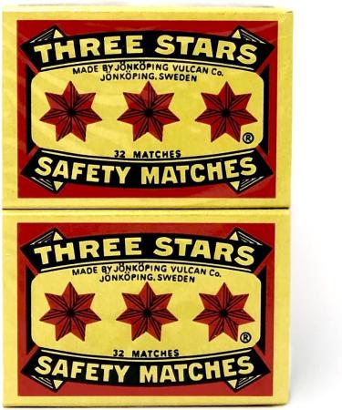 Swedish Match Three Stars Safety Matches 10 pack - Premium Quality Fire Starters - Buy Online on GoSupps.com
