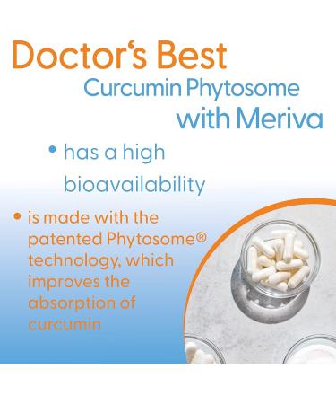 Doctor's Best Curcumin Phytosome with Meriva 500mg | 60 Vegan Capsules | Lab Tested | Gluten Free & SOYA Free | Vegetarian - Buy Online on GoSupps.com
