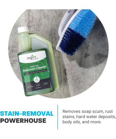 Zogics Organic Acid Restroom Cleaner - 32 oz Bottle Makes 16 Quarts ECOLOGO Certified - Eco-Friendly Cleaning Solution for International Shipping - Buy Online on GoSupps.com