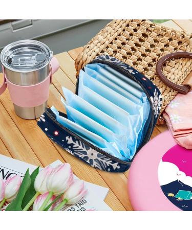 Women's Bandage Organizer for Menstrual Cup & Makeup - Travel with Big Capacity Christmas Snowflake Pattern (4.7x6.6x6.6 in) - Buy Online on GoSupps.com