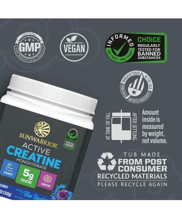 Creatine Monohydrate Powder Micronized PreWorkout Recovery Supplement | Support Muscle Building Strength Training Cognition | Vegan & Keto Friendly Easily Mixes (50 Servings) Blue Raspberry Flavored - Buy Online on GoSupps.com