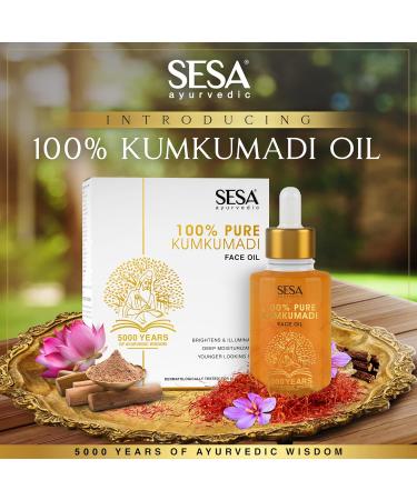 Buy SESA Kumkumadi Face Oil - 100% Pure Kumkumadi Tailam for Radiant Glowing Skin | Deep Moisturization for All Skin Types | 30ml - Buy Online on GoSupps.com