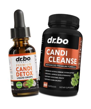 Candida Cleanse Detox for Women & Men - Organic Oregano Oil Drops Caprylic Acid Black Walnut Wormwood Candi Support Capsules Supplement - Natural Oral Anti Overgrowth Gut Balance Flora Complex Pills