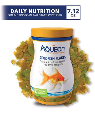Aqueon Goldfish Flakes 7.12oz - Nutritionally Balanced Fish Food for Vibrant Orange Goldfish - Buy Online on GoSupps.com
