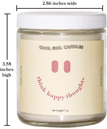 Cool Girl Candles - Think Happy Thoughts Coconut + Hibiscus Scented Candle | All Natural Clean Burning Strong Fragrance | Perfect Funny Gifts | 8.5 fl oz - Buy Online on GoSupps.com