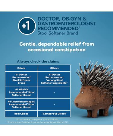 Colace Regular Strength Stool Softener 100mg Capsules - 60 Count Pack, Docusate Sodium for Gentle Relief - Buy Online on GoSupps.com