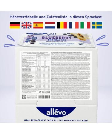 All vo Blueberry Meal Bar - 20 Low-Calorie Protein Bars for Weight Loss & Control - High Fiber Vitamins | Buy Now! - Buy Online on GoSupps.com