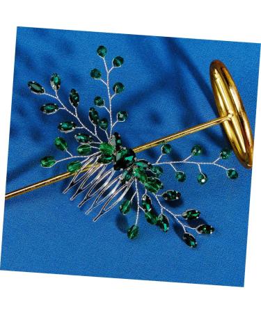 FOYTOKI Crystal Hair Comb Bride Headpiece Rhinestone Hair Comb for Women Rhinestone Hair Combs Hair Side Comb Hair Combs for Women Hair Accessories for Wedding Green Rhinestone Hair Comb - Buy Online on GoSupps.com