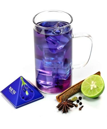 BLUE TEA - Indian Chai Masala - Plant Based Tea Bags 12 Count | TEA GIFT PACK | Herbal Tea - Caffeine Free - Gluten Free - Flower & Spices Based | Direct From Source - Buy Online on GoSupps.com