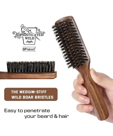 BFWood Men's Boar Bristle Hair Brush - Pure Wild Bristles for Detangling & Styling - Buy Online on GoSupps.com