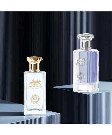 Hybrid & Company Men's 2 Pcs Scent Spray Pour Homme Eau De Toilette Natural Spray HOMME SPORT POUR HOMME HOMME SPORT 3.4 Fl Oz (Pack of 2) - Buy Online on GoSupps.com