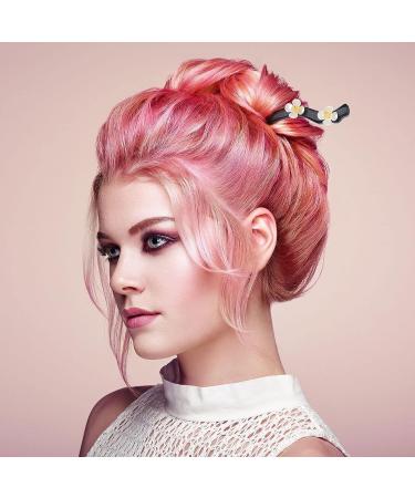 HINZIC 4 Pcs Chinese Japanese Style Hair Sticks - Vintage Wooden Hair Accessories for Buns and Updos - Buy Online on GoSupps.com