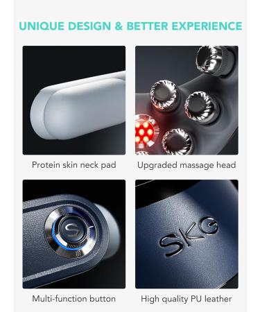 SKG G7Pro Foldable Neck Massager - Wireless 9D Vibration Pain Relief Device with Warmth | Portable Electric Massage Gift for Men & Women - Buy Online on GoSupps.com