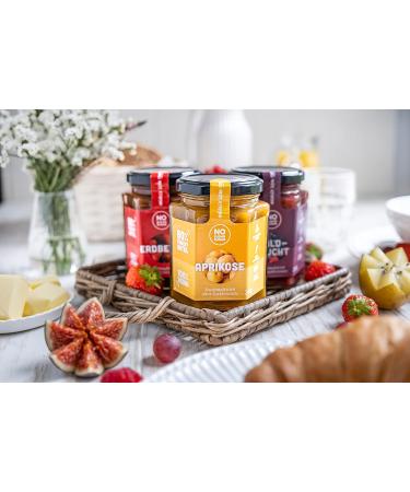 No Sugar Fruit Spread - Strawberry Forest Fruit & Apricot | 80% Fruit & Natural Sweeteners | EU Made | 6 Pack (2x260g) - Buy Online on GoSupps.com