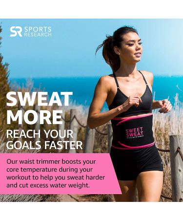 Sweat Band Waist Trimmer by Sports Research - Medium Black/Pink - Buy Online on GoSupps.com