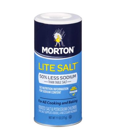 Morton Lite Salt, 11 Ounce Canister (Pack of 12) 11 Ounce (Pack of 12) - Buy Online on GoSupps.com