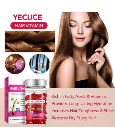 Hair Treatment Serum with Vitamins & Oils - Argan Macadamia Avocado | No-Rinse Hair Vitamins Capsules for Men & Women - Buy Online on GoSupps.com