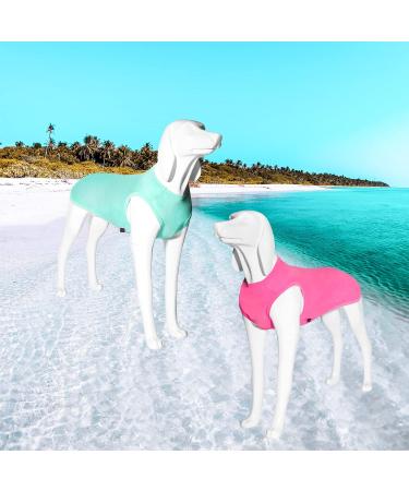 Kickred 2 Pack Summer Dog Shirts - Fast Drying Breathable Tank Tops for Big Dogs | Stretchy Pet Sleeves in Rose & Seeblau - Buy Online on GoSupps.com