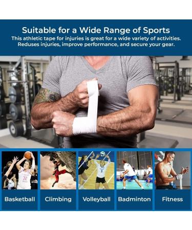 Athletic Tape  3 Adhesive Rolls -1.5 x 15 Yards per roll-No-Sticky Residue  White Medical Tape - Sport Tape -Skin Friendly Athletic Tape for Athletes Coaches Amateurs (White - 45 Yards) - Buy Online on GoSupps.com
