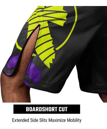 Hayabusa Men's Icon Fight Shorts - Medium Black/Yellow - Buy Online on GoSupps.com