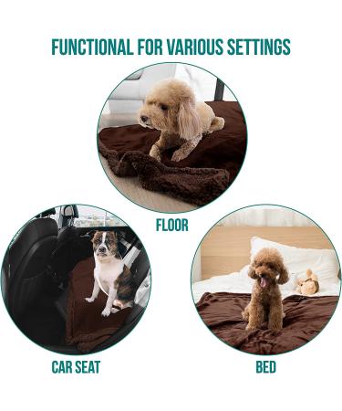 PetAmi Puppy Dog Blanket Small Indoor Cat Kitten | Fleece Sherpa Throw | Soft Plush Fluffy Lightweight Warm Cover 29x40 Inch - Brown/Brown Sherpa - Buy Online on GoSupps.com