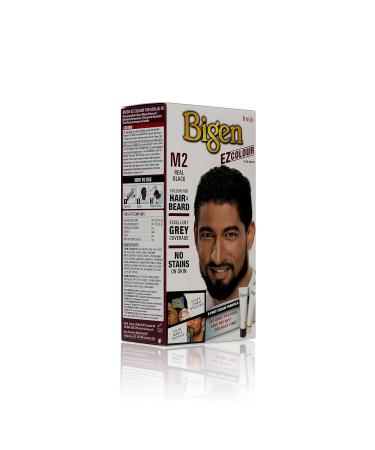 Bigen EZ Color for Men - Ammonia-Free Gray Hair & Beard Cover in 10 Min | Real Black - Nourishing with Olive Oil & Aloe Extract - Buy Online on GoSupps.com